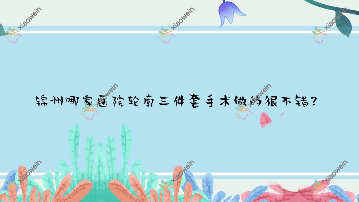 锦州哪家医院轮廓三件套手术做的很不错？新版锦州轮廓三件套排名榜TOP五医院揭秘