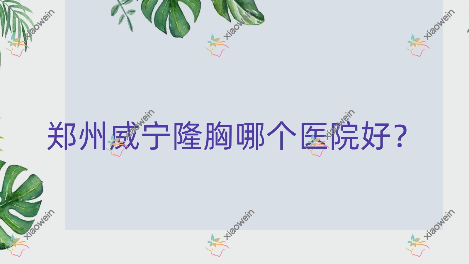 郑州威宁隆胸哪个医院好？实力声誉相对比:俏佳人、宝丽、米兰柏羽医院等十家