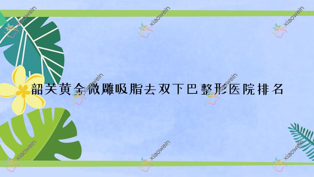 韶关黄金微雕吸脂去双下巴好的医院排名:黄金微雕吸脂去双下巴好的专业医院除了馨辰还有这五家