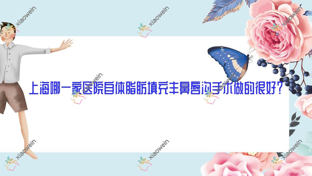 上海哪一家医院自体脂肪填充丰鼻唇沟手术做的很好？新版上海自体脂肪填充丰鼻唇沟排名榜TOP10医院公开