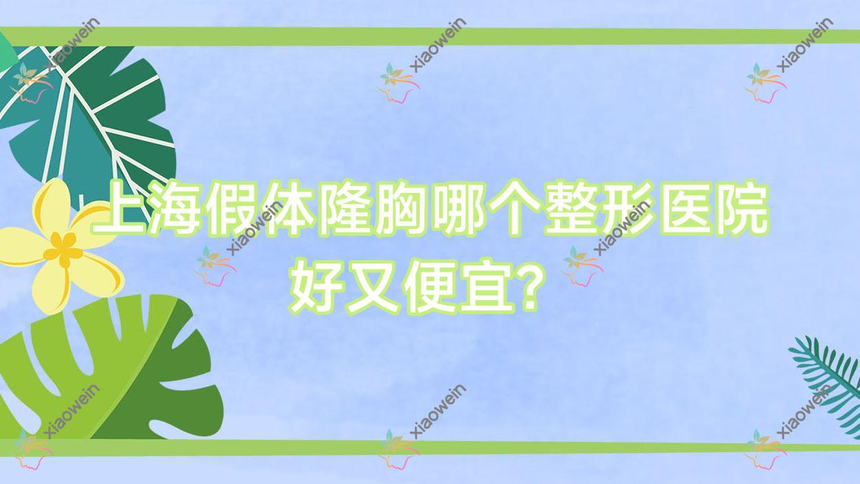 上海假体隆胸哪个医院好又便宜？臻景|仁登好又便宜