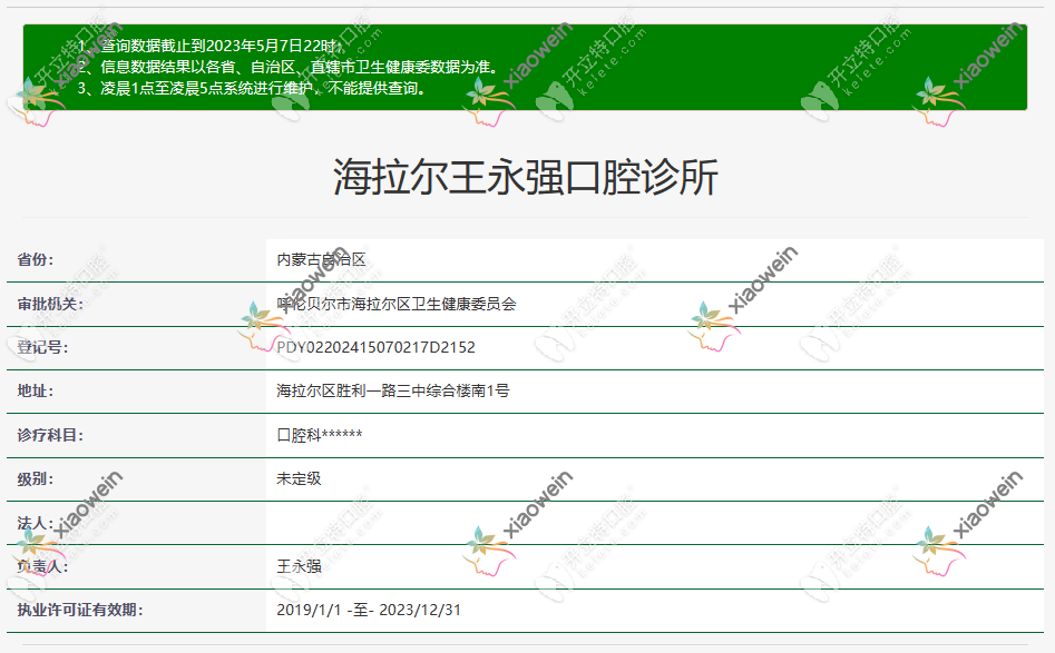 呼伦贝尔市海拉尔王永强口腔诊所