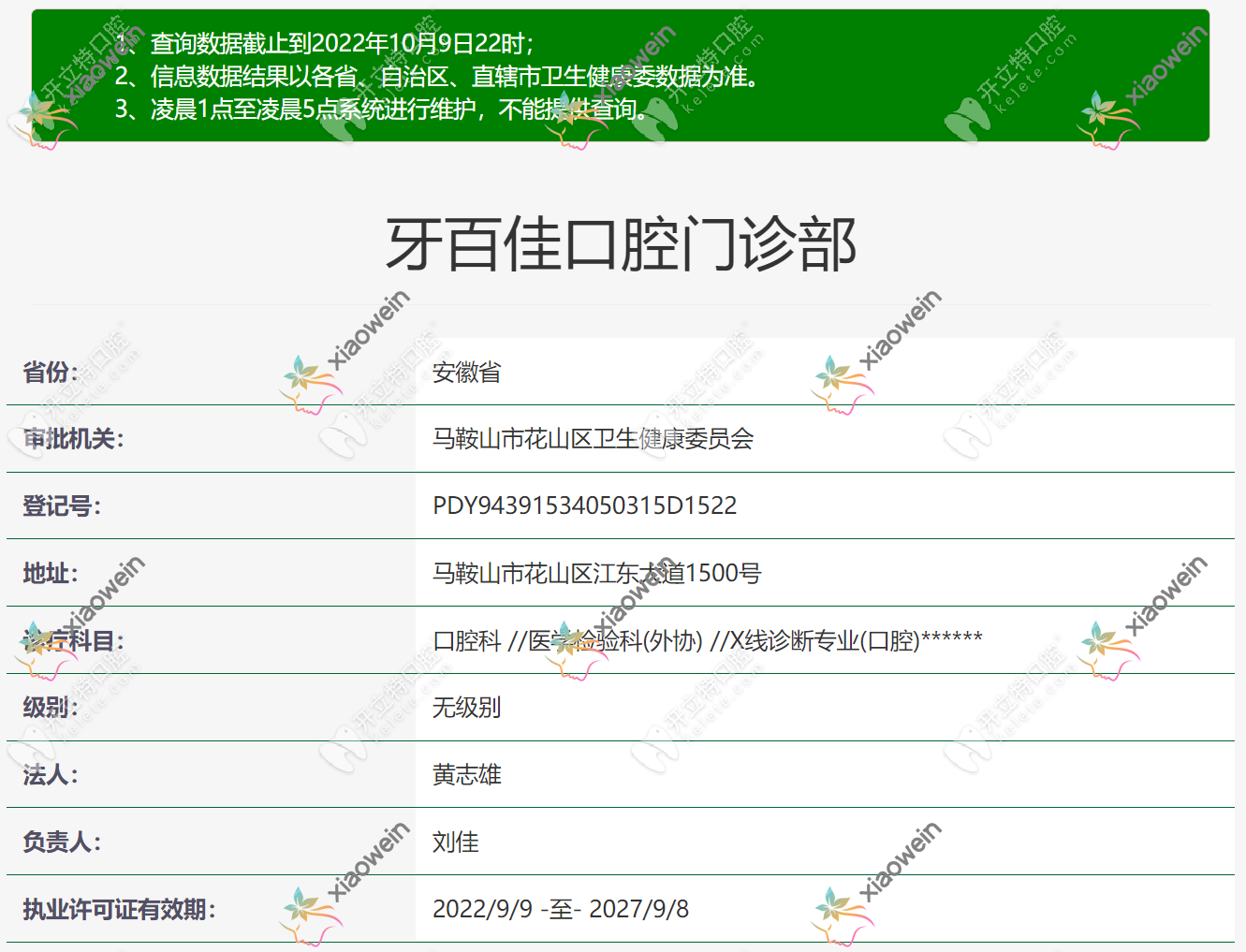 马鞍山牙百佳口腔门诊部