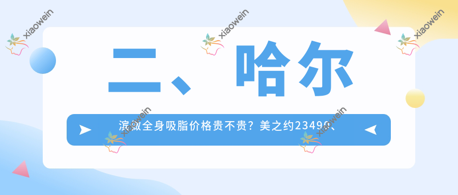 二、哈尔滨做全身吸脂价格贵不贵？美之约23490、非思美容16269、艺星21689