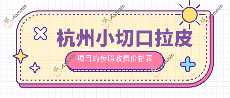 杭州小切口拉皮项目的参照收费价格表