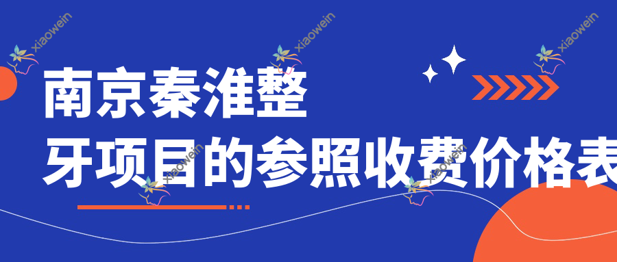南京秦淮整牙项目的参照收费价格表