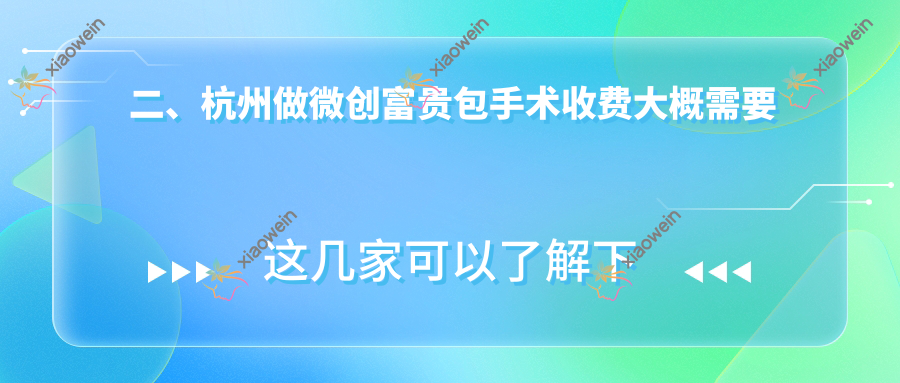 二、杭州做微创富贵包手术收费大概需要多少钱？一佳2890、童颜2668、华韩2860