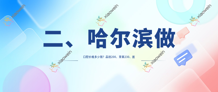二、哈尔滨做口腔价格多少钱？品冠200、芽美230、医博卫仕170