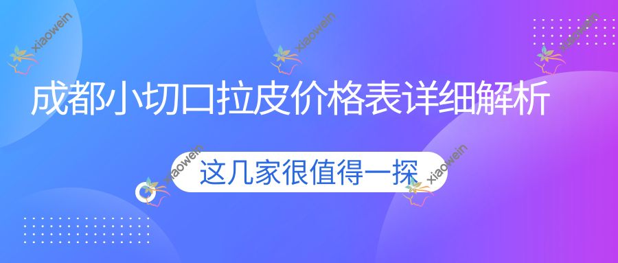 成都小切口拉皮价格表详细解析