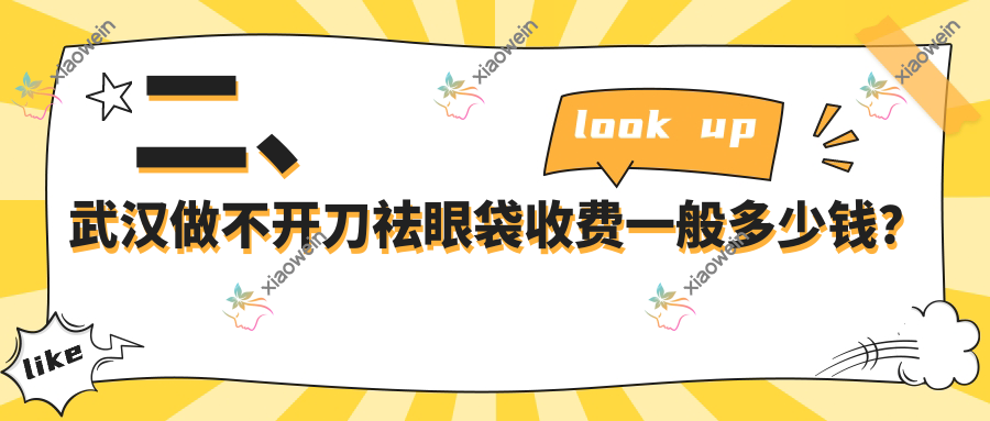 二、武汉做不开刀祛眼袋收费一般多少钱？伊妍1058、铂雅910、普玥缇1069
