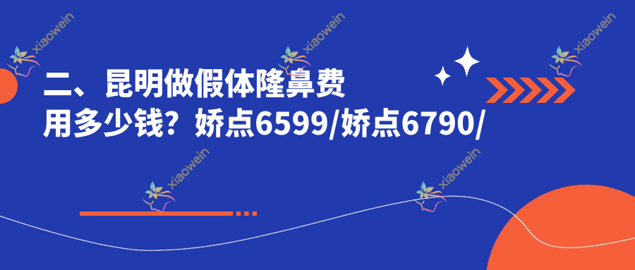 二、昆明做假体隆鼻费用多少钱？娇点6599/娇点6790/梦想5658