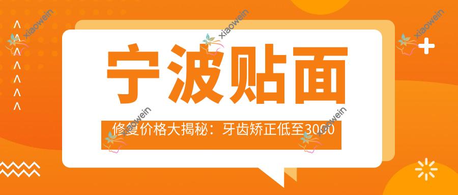 宁波贴面修复价格大揭秘：牙齿矫正低至3000元，全瓷牙冠仅需1000元，根管治疗只需300元，让你笑口常开！