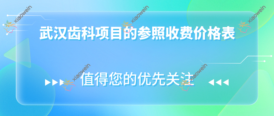 武汉齿科项目的参照收费价格表