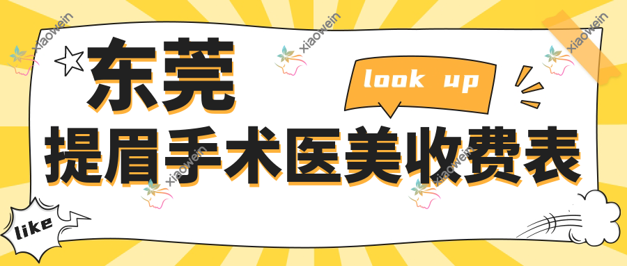东莞提眉手术医美收费表