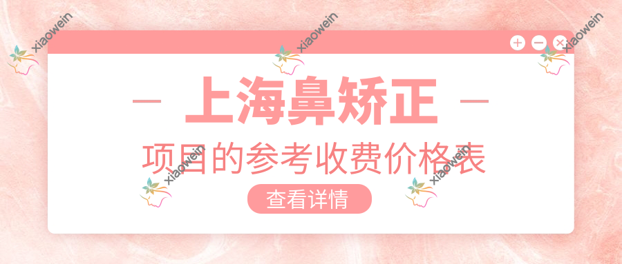 上海鼻矫正项目的参考收费价格表
