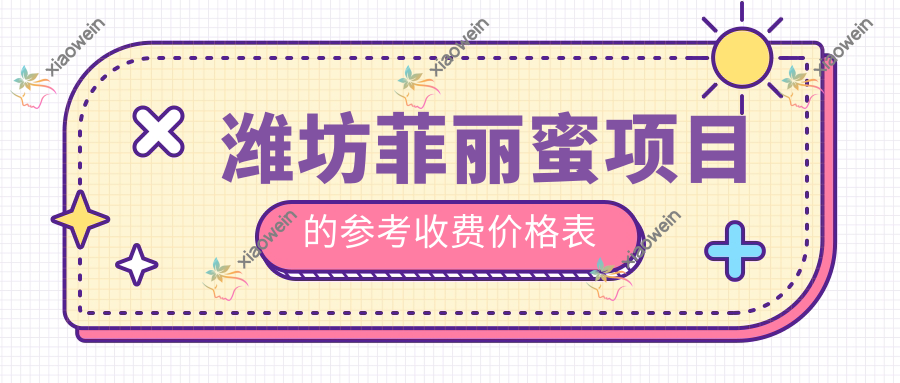 潍坊菲丽蜜项目的参考收费价格表