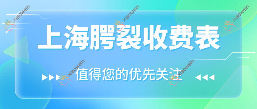 上海腭裂收费表